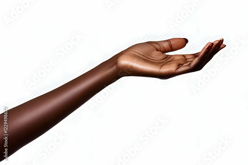 Dark Skinned Hand Open Palm...