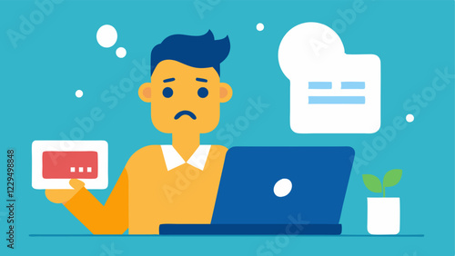 Unexpected Expenses A surprised freelancer looking at a sudden expense card like a vet bill or car repair that pops up on their computer screen portraying the challenges in the gig