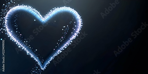 Glowing Blue Heart Shape Fo...