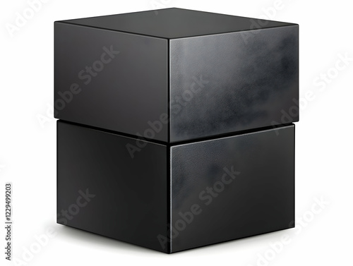 Two Black Cubes Stacked Ver...