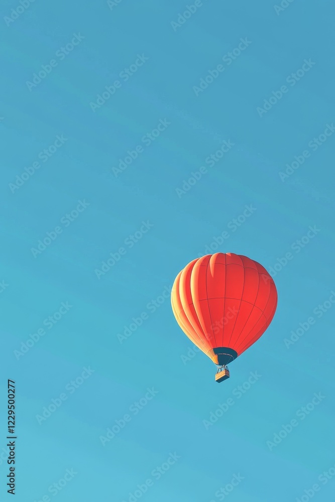 Fototapeta premium Stunning Hot Air Balloon Soaring in Azure Sky