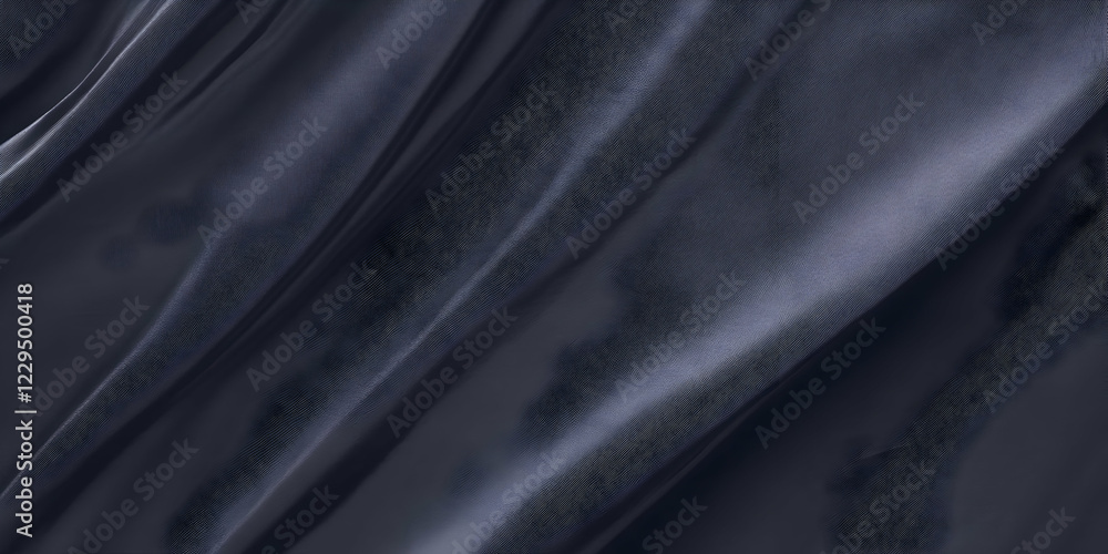 Fototapeta premium Dark Gray Textured Fabric Flows Smoothly and Elegantly in Gentle Waves, Creating a Luxurious Background