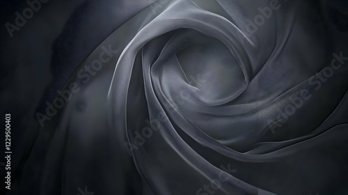 Dark Gray Sheer Fabric Drap...