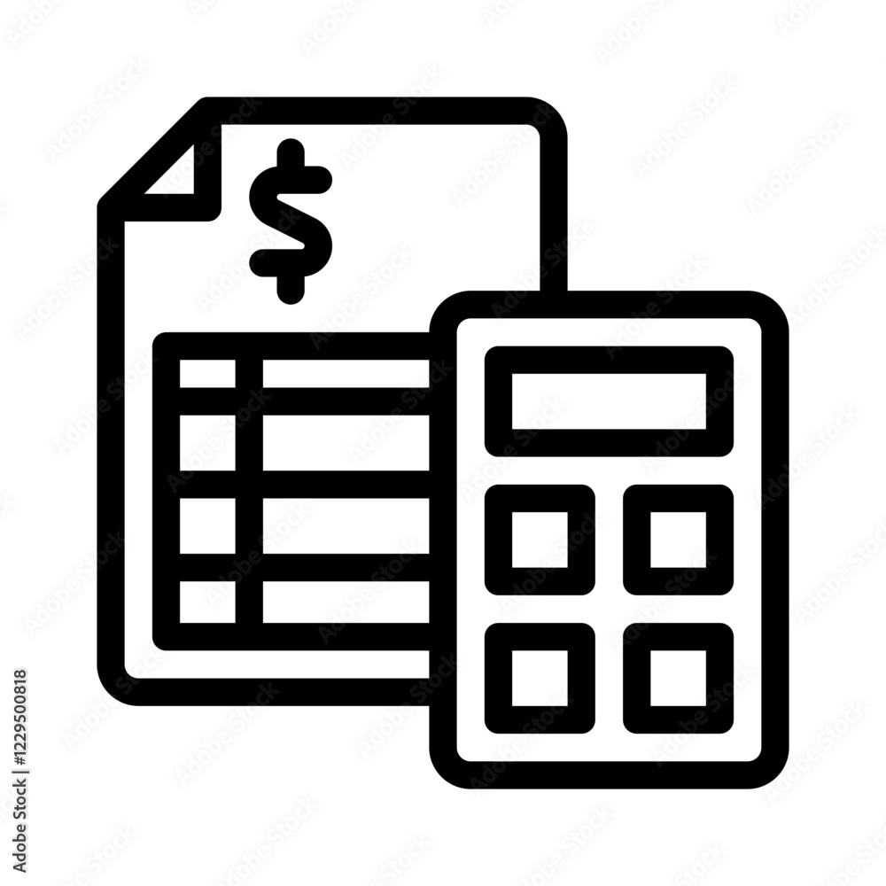 budget spreadsheet line icon budget spreadsheet line icon