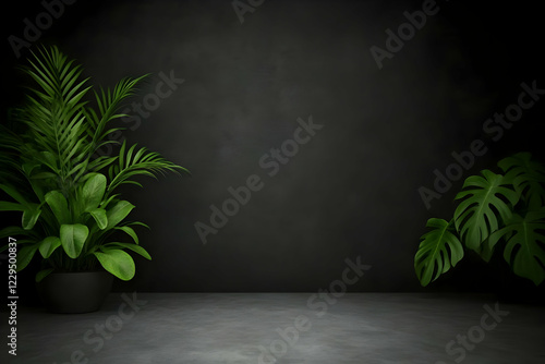 Tropical Plants Frame a Dar...