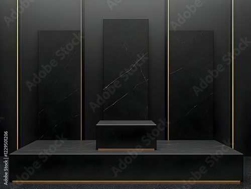 Black Marble Podium on a Pe...