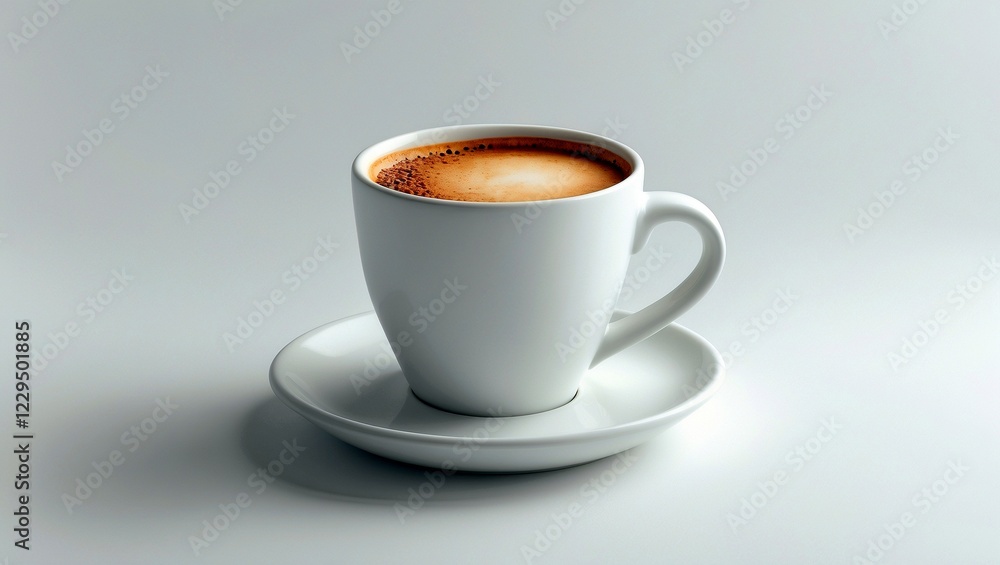 Fototapeta premium Elegant minimalist espresso cup on white background