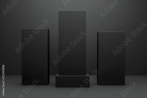 3D Black Rectangular Pillar...