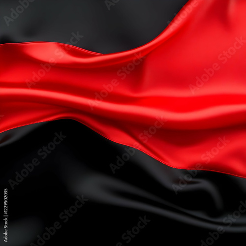 Red and Black Satin Fabric ...