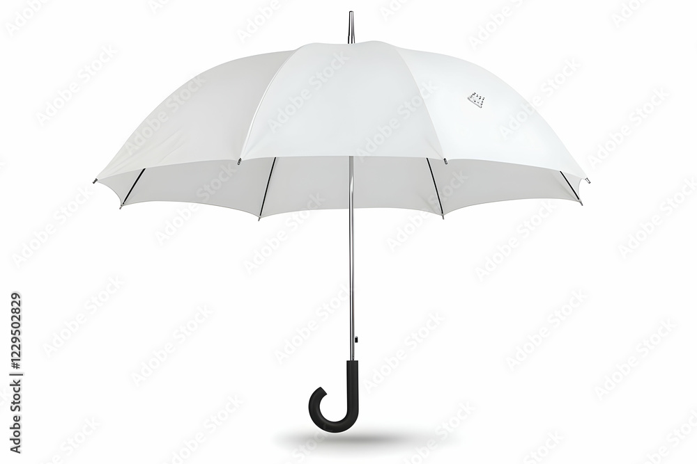 Classic White Umbrella Open and Ready for Rain Protection Classic White Umbrella Open and Ready for Rain Protection