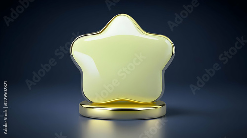 3D Yellow Star sits on a Go...