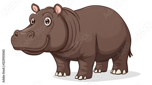 Hippopotamuse cartoon on white background