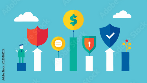 These illustrations can be used to visually communicate the concept of inflation hedges and promote understanding of different asset classes that can protect against economic