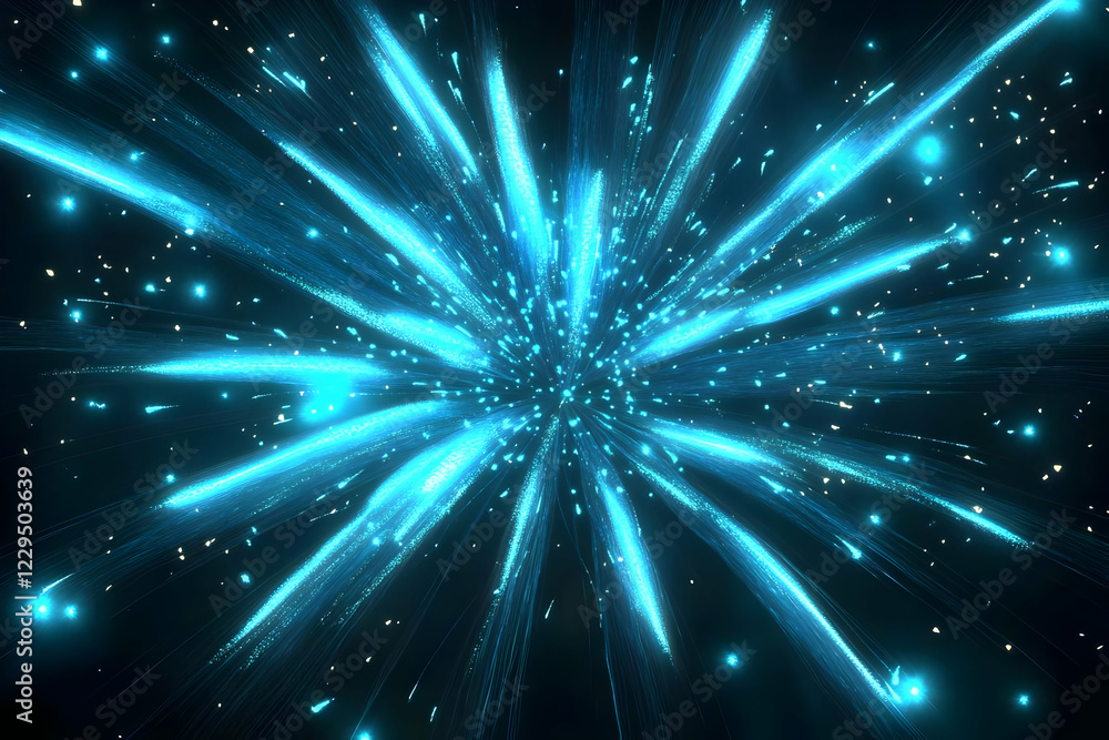 Abstract Background with Blue Light Rays Radiating Outward Dynamically Abstract Background with Blue Light Rays Radiating Outward Dynamically