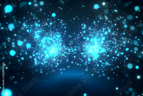 Abstract Blue Light Explosi...