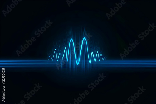 Blue Sound Wave Abstract Ba...