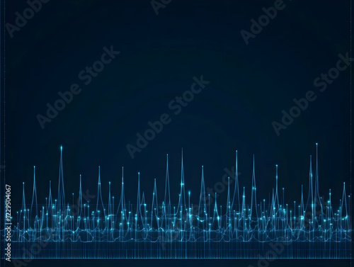 Abstract Blue Data Stream F...