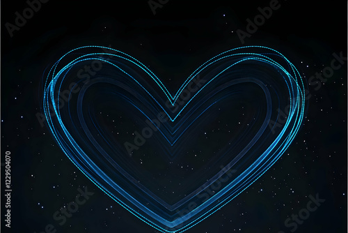 Glowing Blue Heart Formed b...