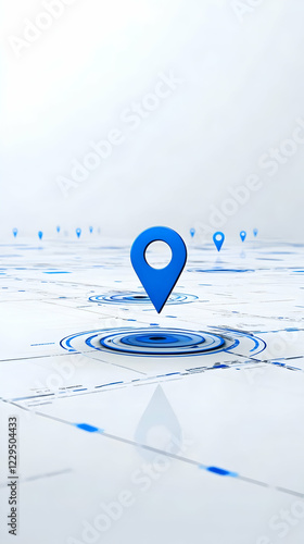 Blue Location Pin Marks Spo...