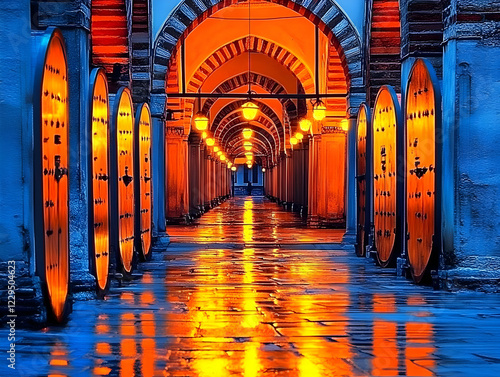 Illuminated Archway with Or...
