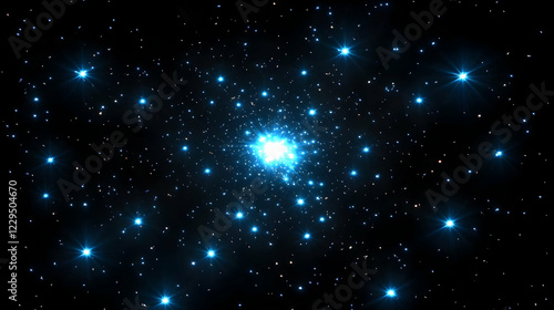 Wallpaper Mural Bright Blue Stars Shine in the Dark Night Sky with Dazzling Radiance Torontodigital.ca