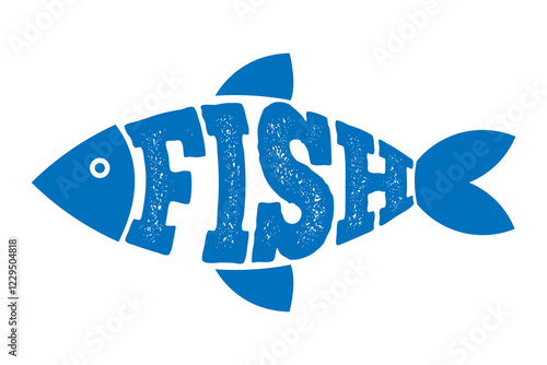 Fish icon design logo template. Fish, seafood fishing industry logo for food packaging. Icon of Seafood Restaurant, Fish market concept. Vector eps 10