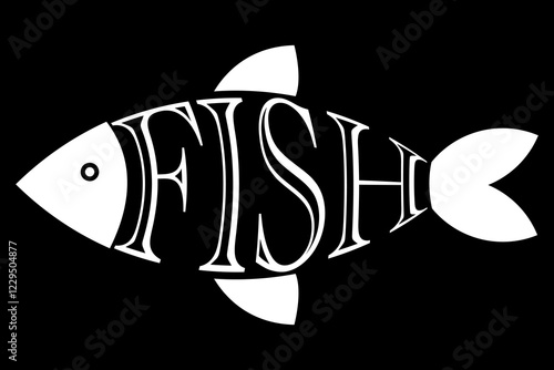 Fish icon design logo template. Fish, seafood fishing industry logo for food packaging. Icon of Seafood Restaurant, Fish market concept. Vector eps 10