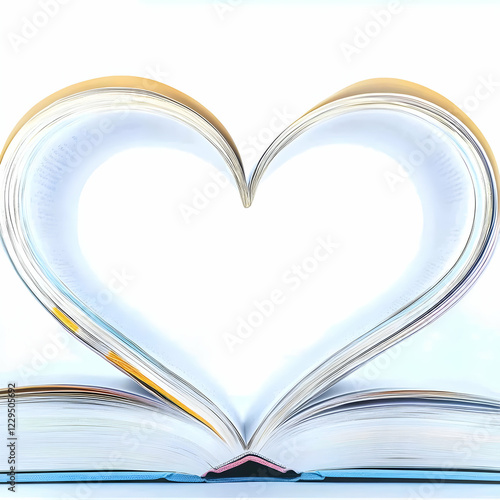 Open Book Pages Form a Hear...