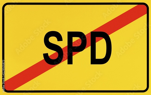 End of town sign, symbolic image for the end of the SPD photo