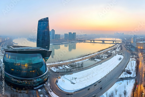 Modern Cityscape Embraces a...