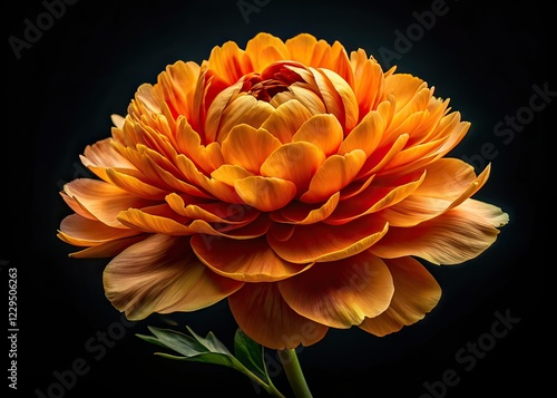 Surreal Orange Peony on Black - Design Inspiration