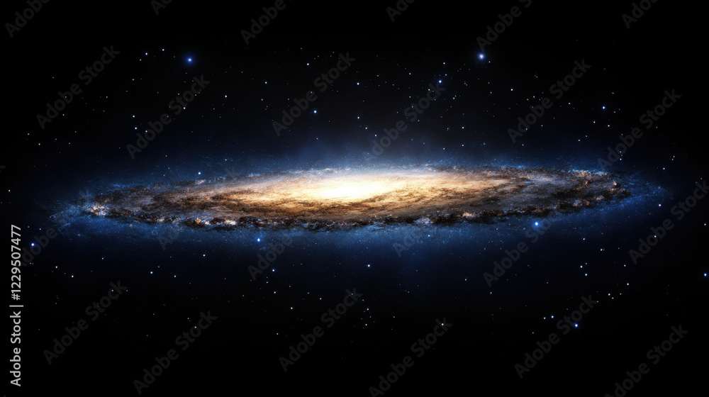 Fototapeta premium A stunning galaxy spirals in the vast universe.