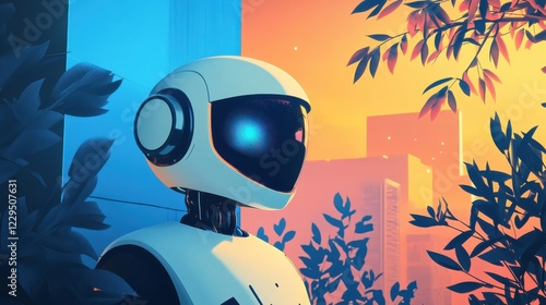 Wallpaper Mural Robot standing in front of a large window with natural light streaming in Torontodigital.ca