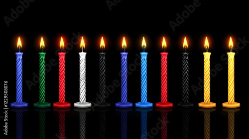 Ten Colorful Spiral Candles...
