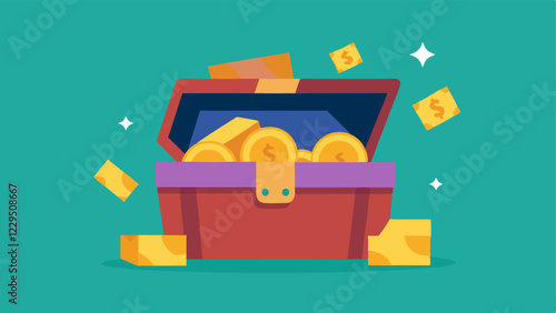 Treasure Chest with an Overflowing Amount A treasure chest spilling over with coins and bills illustrating the rewarding feeling of having a wellstocked emergency fund.