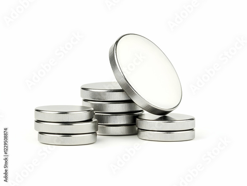 Several round, metallic obj...