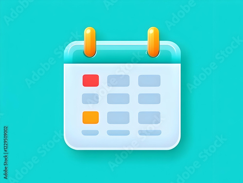 3D Calendar Icon Displays D...