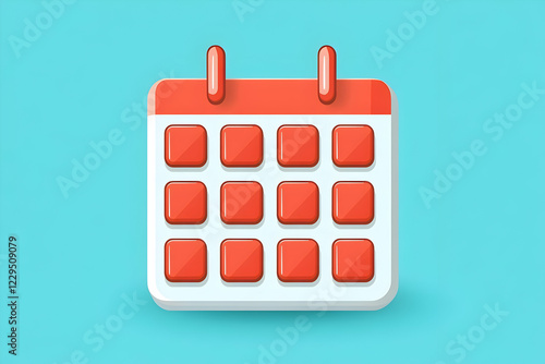 3D Calendar Icon Shows Blan...