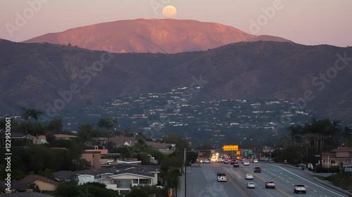 Full Moon Rises Above Mount...