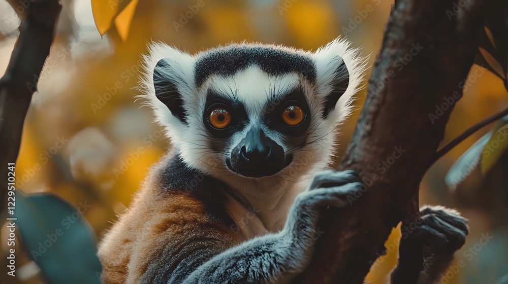 Obraz premium Lemur against the background of nature