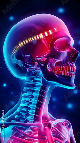 3D Illustration Shows Skull...
