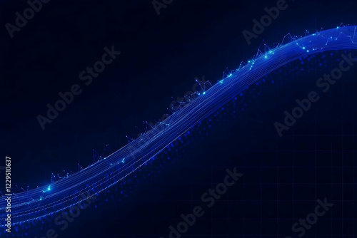 Abstract Blue Wavy Lines Fl...
