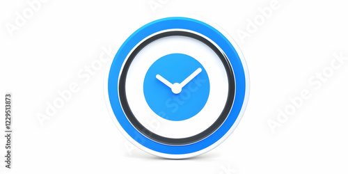 3D Clock Icon Shows Time wi...