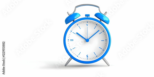 Blue Alarm Clock Shows Time...