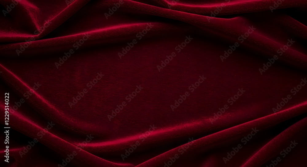 Obraz premium Classic deep red velvet texture with soft folds and an open space for product promotions