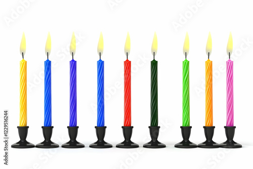 Eight Colorful Lit Spiral C...
