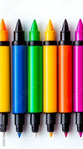 Colorful Markers Arranged N...