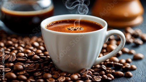 Inviting close up of freshly brewed coffee