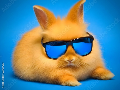 Fluffy Orange Rabbit Wearin...