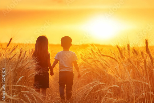 Two Children Holding Hands ...